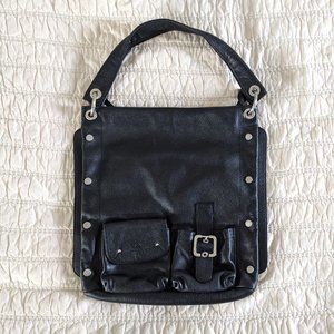 Francesco Marconi women's Black Leather Shoulder bag Made in Italy